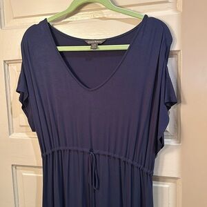 Tommy Bahama Navy Short-Sleeve Maxi Dress - Large / Like New